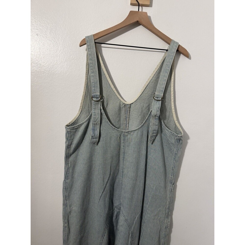 We The Free Women Overalls Sz Large High Roller Railroad Jumpsuit Overalls Blue - Picture 7 of 8